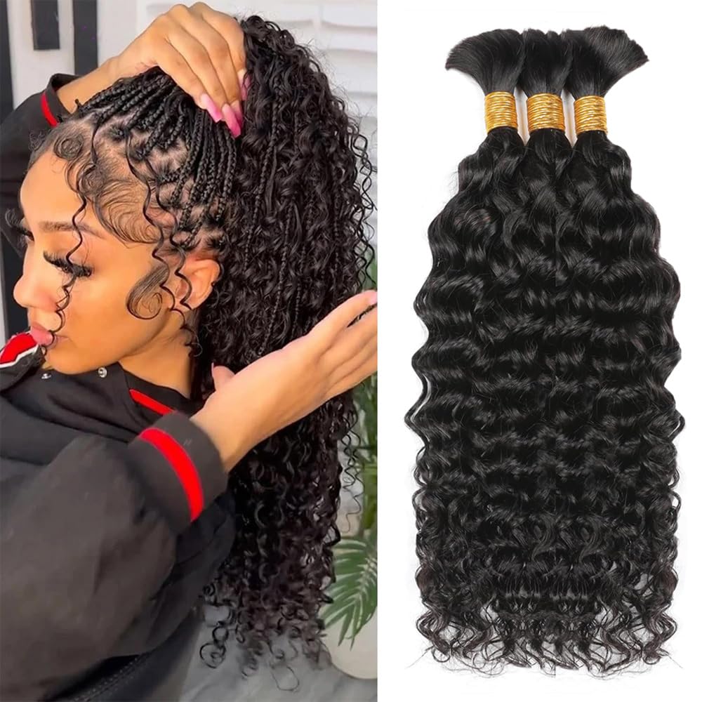 Water Wave Bulk Human Hair For Braiding - Cabello Humano Ondulado para Trenzas, Cabello