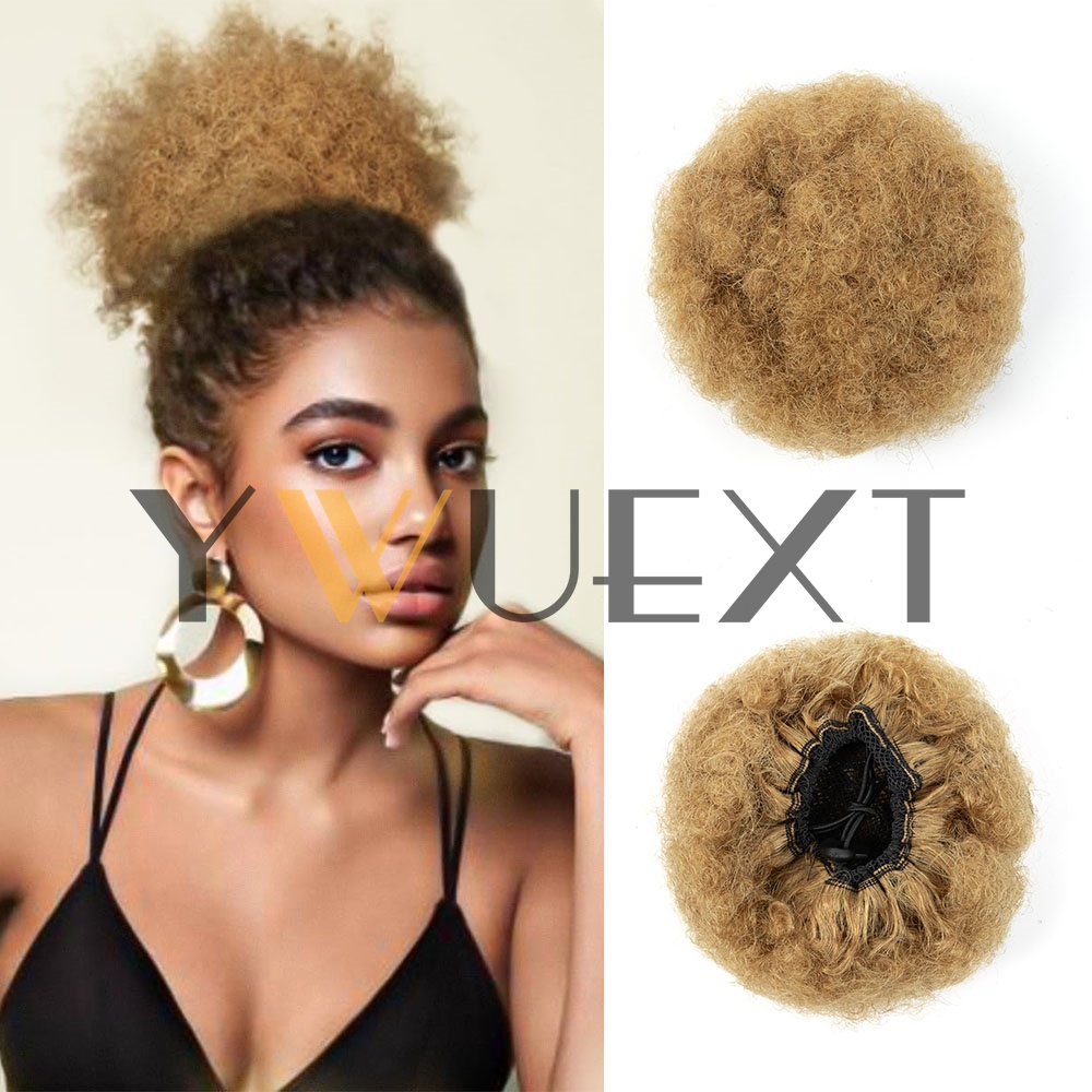 Drawstring Afro Curly Puff Ponytail - YWUEXT Cola de Caballo Afro Kinky