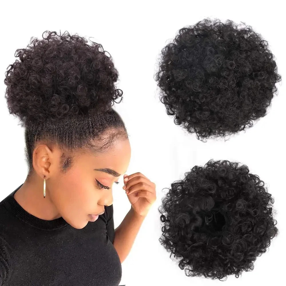 Drawstring Afro Curly Puff Ponytail - Extensión de cola de caballo Afro