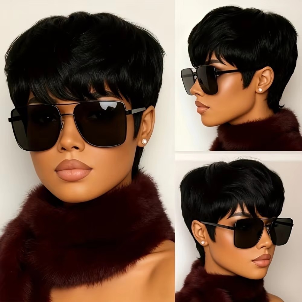 Short Pixie Cut Wig Human Hair Cheap - Peluca de cabello humano corto estilo