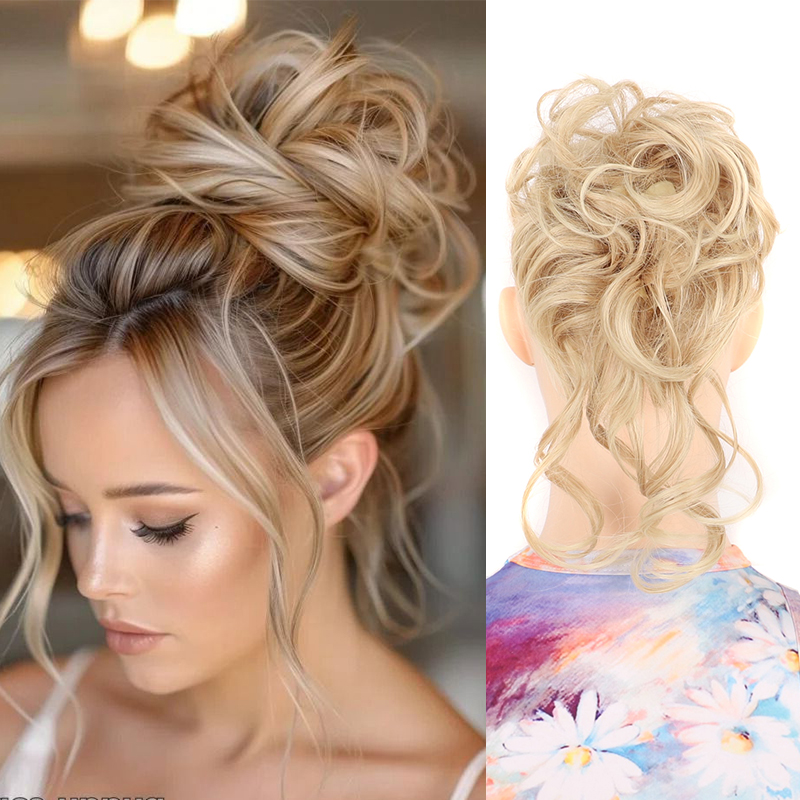 Claw Clip Messy Bun Hair Piece - Moño de pelo desordenado para mujer,