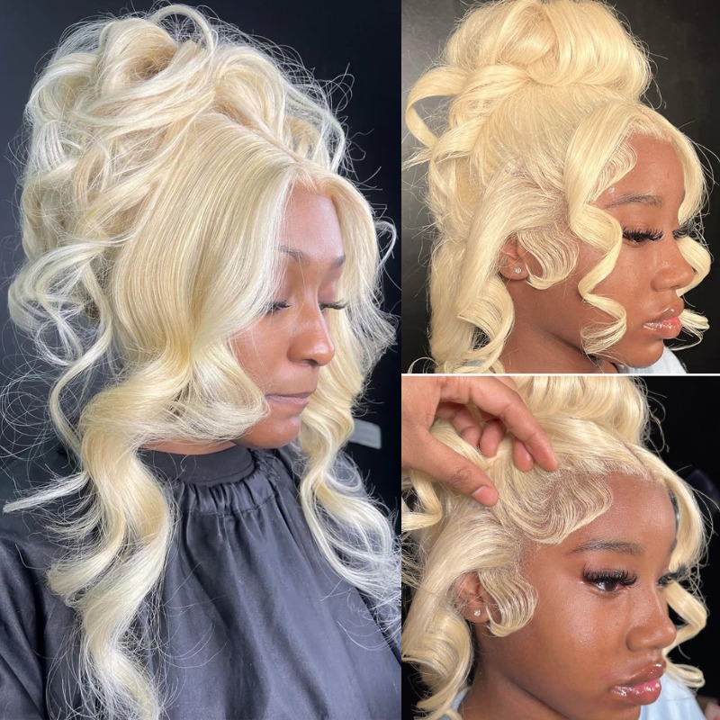 613 Blonde Body Wave Lace Front Wig - 13x4 13x6 360 HD transparente 613