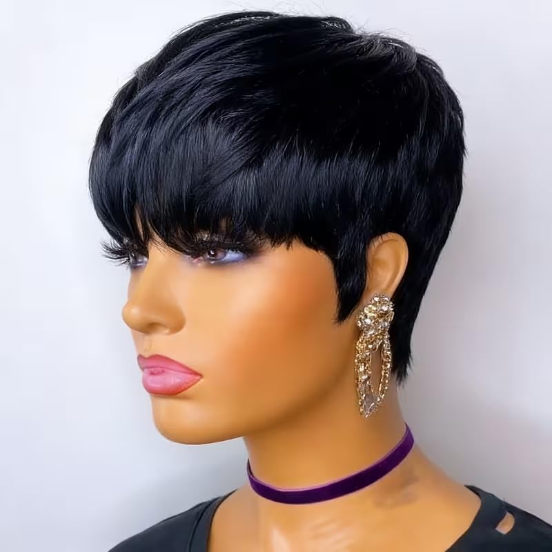 Short Pixie Cut Wig Human Hair Cheap - Pelucas de cabello humano corto estilo