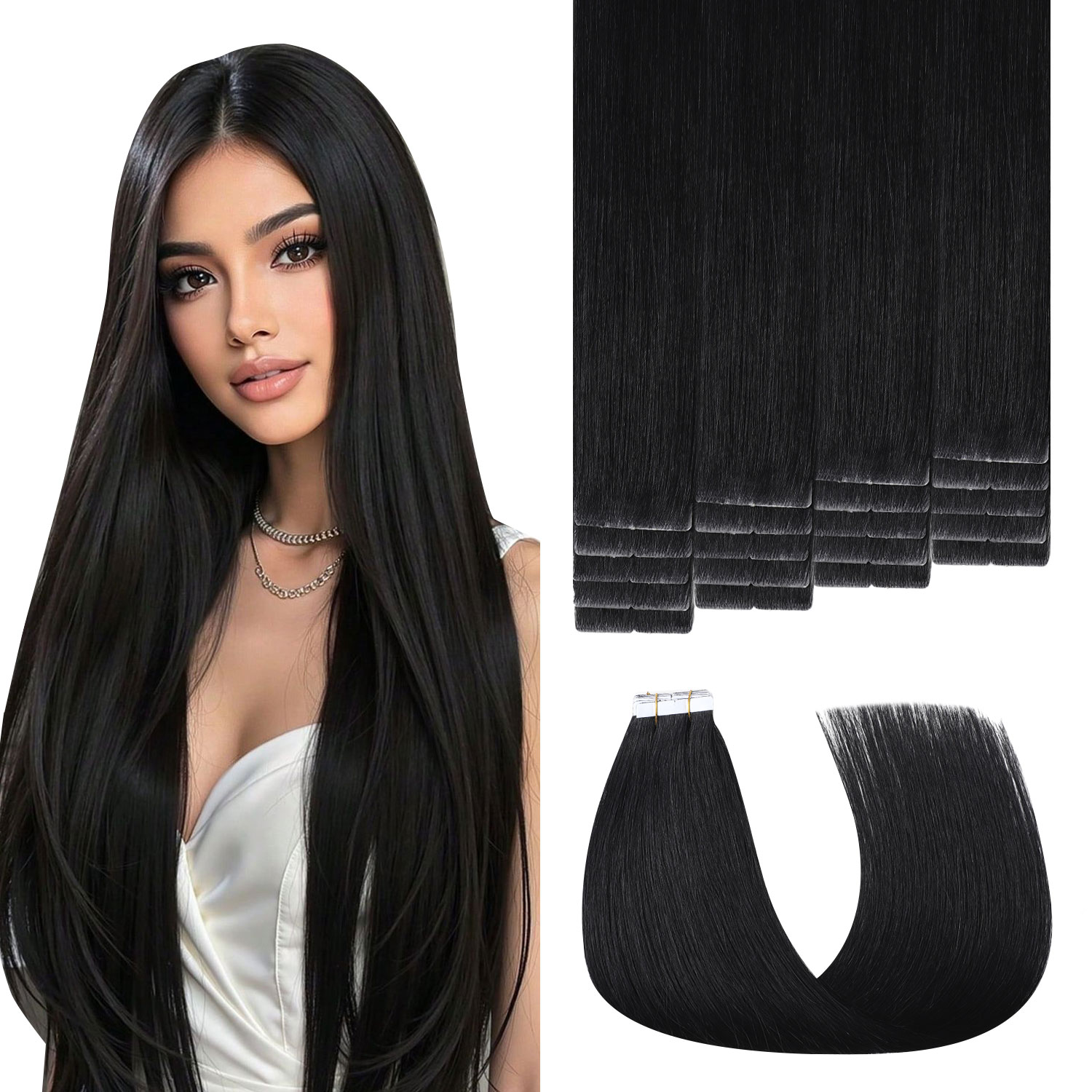Invisible Tape In Extensions Real Hair - Extensiones de Cabello con Cinta Adhesiva