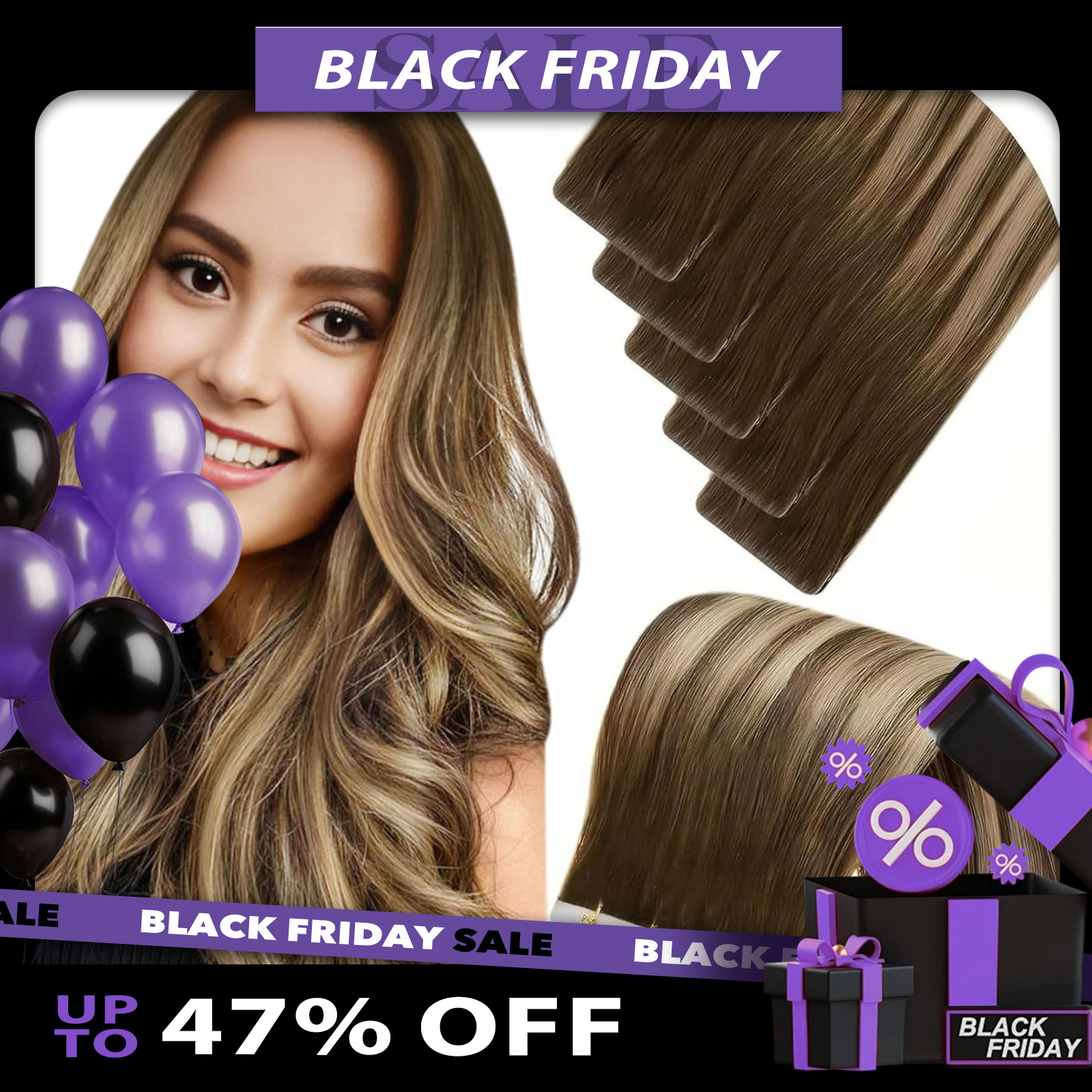 Invisible Tape In Extensions Real Hair - LaaVoo-extensión de cabello con cinta de