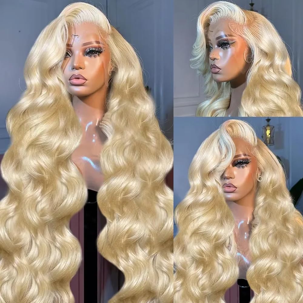 613 Blonde Body Wave Lace Front Wig - # Pelucas de Cabello Humano 613