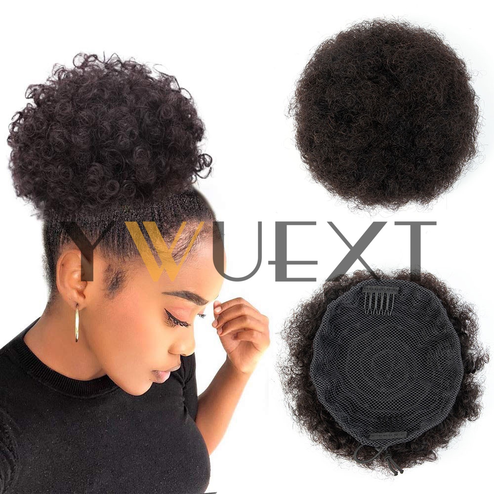 Drawstring Afro Curly Puff Ponytail - Cola de caballo afro de 4-6