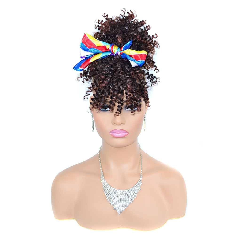 Drawstring Afro Curly Puff Ponytail - Moño de cola de caballo sintético