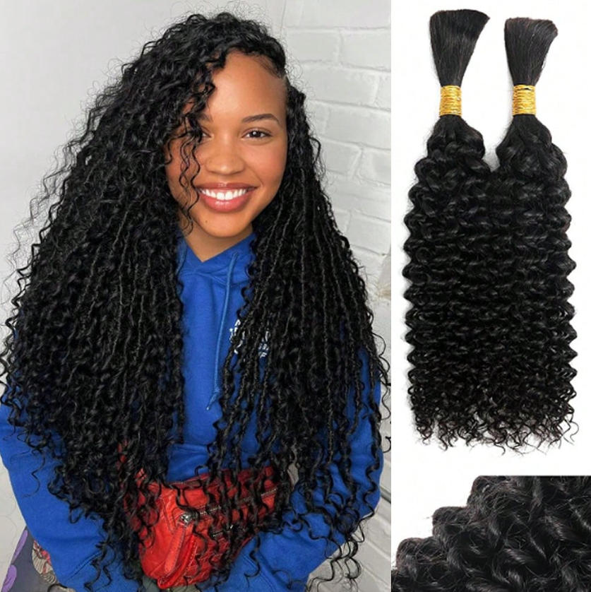 Water Wave Bulk Human Hair For Braiding - Cabello Humano para Trenzas sin Trama,