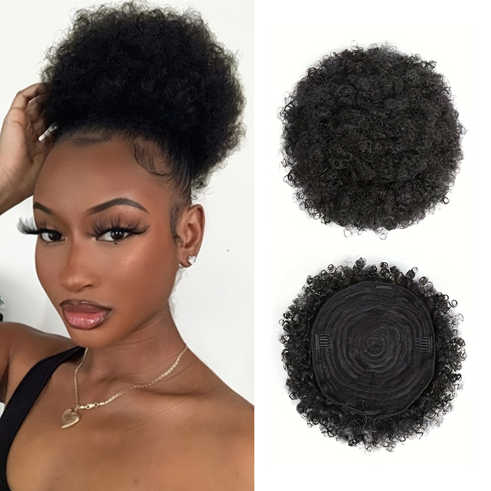 Drawstring Afro Curly Puff Ponytail - Afro Kinky Puffs 100% moños de