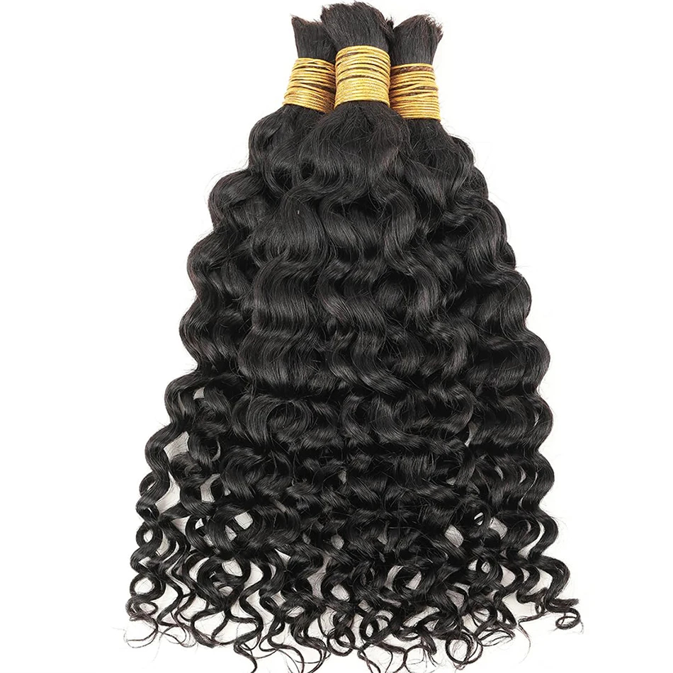 Cabello Humano Ondulado para T - Water Wave Bulk Human Hair For Braiding reseña y precio