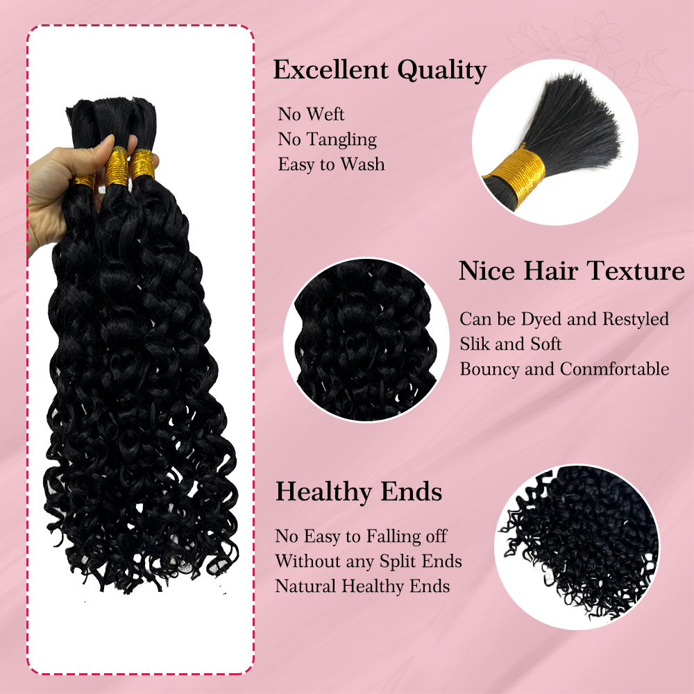 Extensiones de cabello humano  - Water Wave Bulk Human Hair For Braiding reseña y precio