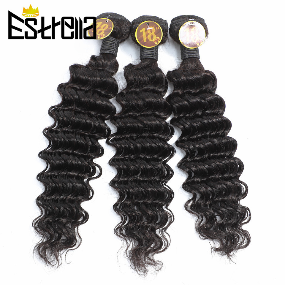 Mechones de cabello humano per - Deep Wave 3 Bundles With Closure reseña y precio