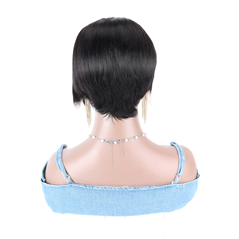 Peluca de cabello humano de co - Short Pixie Cut Wig Human Hair Cheap reseña y precio