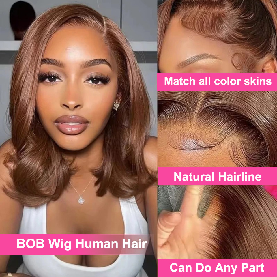 Peluca Bob recta marrón Chocol - Glueless Wear And Go Human Hair Wig reseña y precio