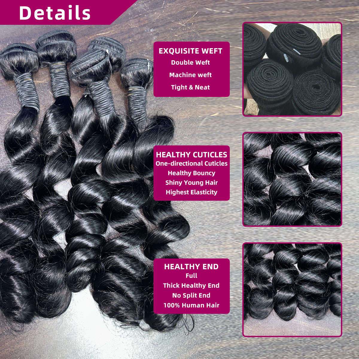 Paquetes de cabello humano vir - Deep Wave 3 Bundles With Closure reseña y precio