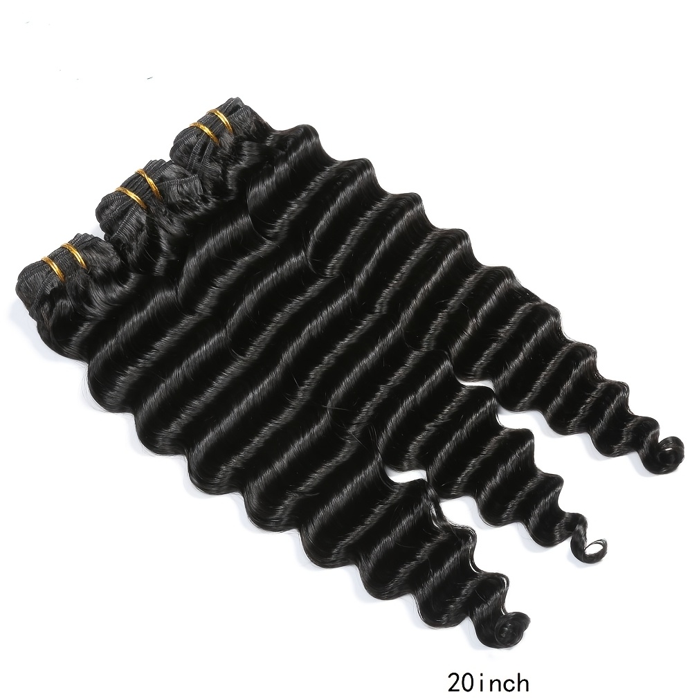 Paquetes de cabello humano ond - Deep Wave 3 Bundles With Closure reseña y precio