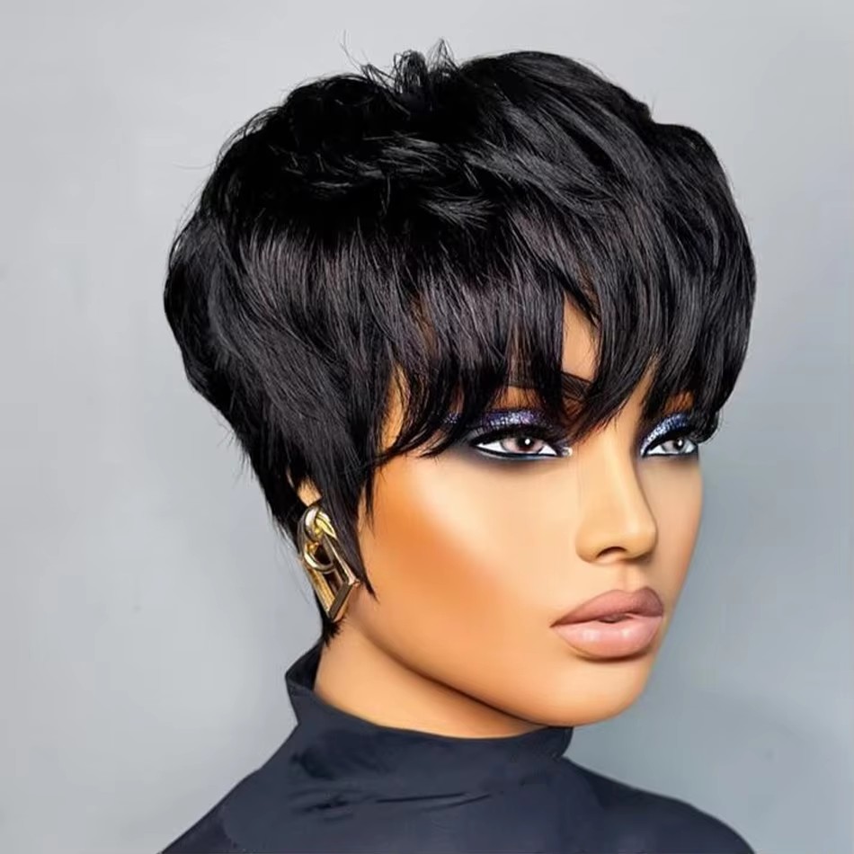 Peluca de cabello humano corto - Short Pixie Cut Wig Human Hair Cheap reseña y precio