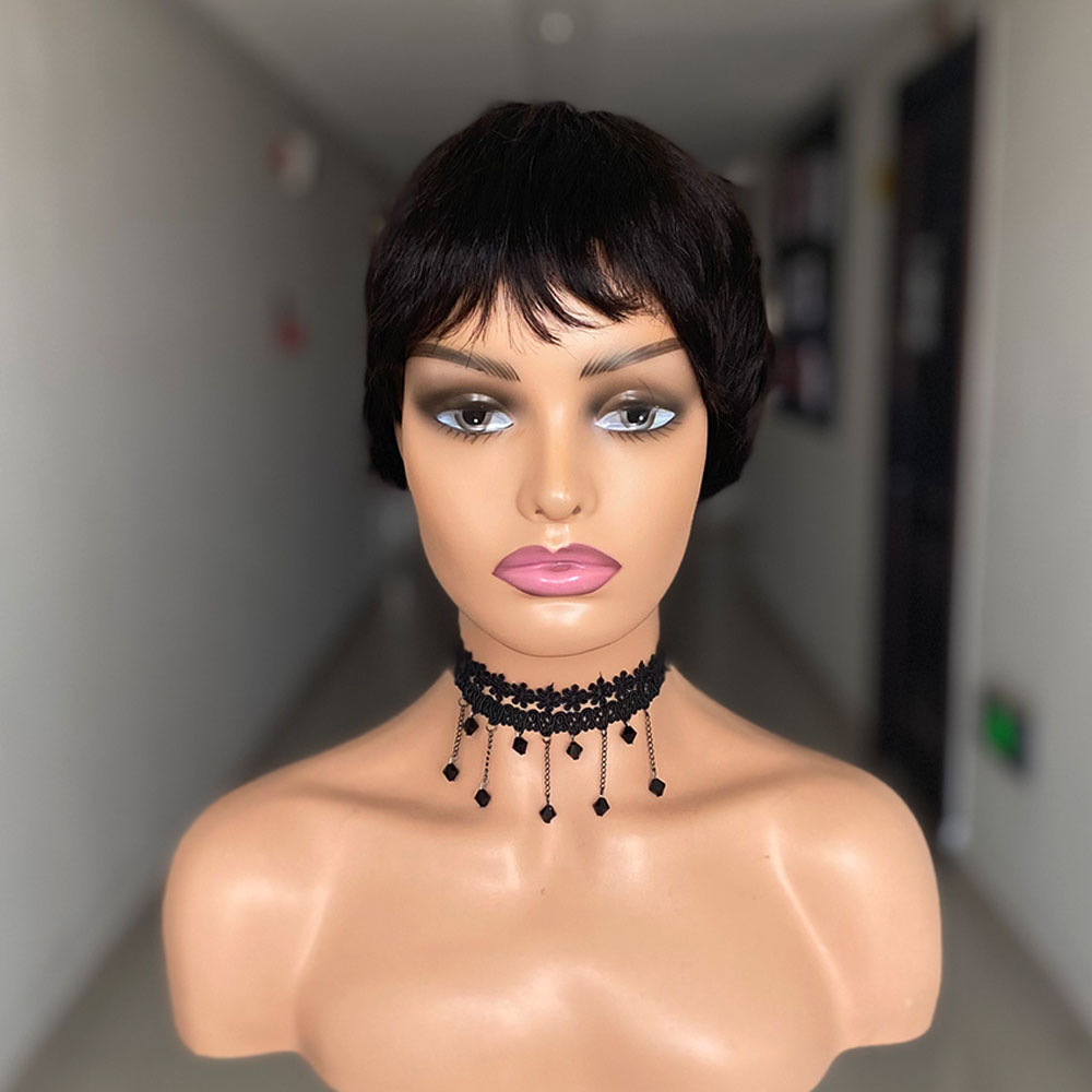 Pelucas de cabello humano liso - Short Pixie Cut Wig Human Hair Cheap reseña y precio