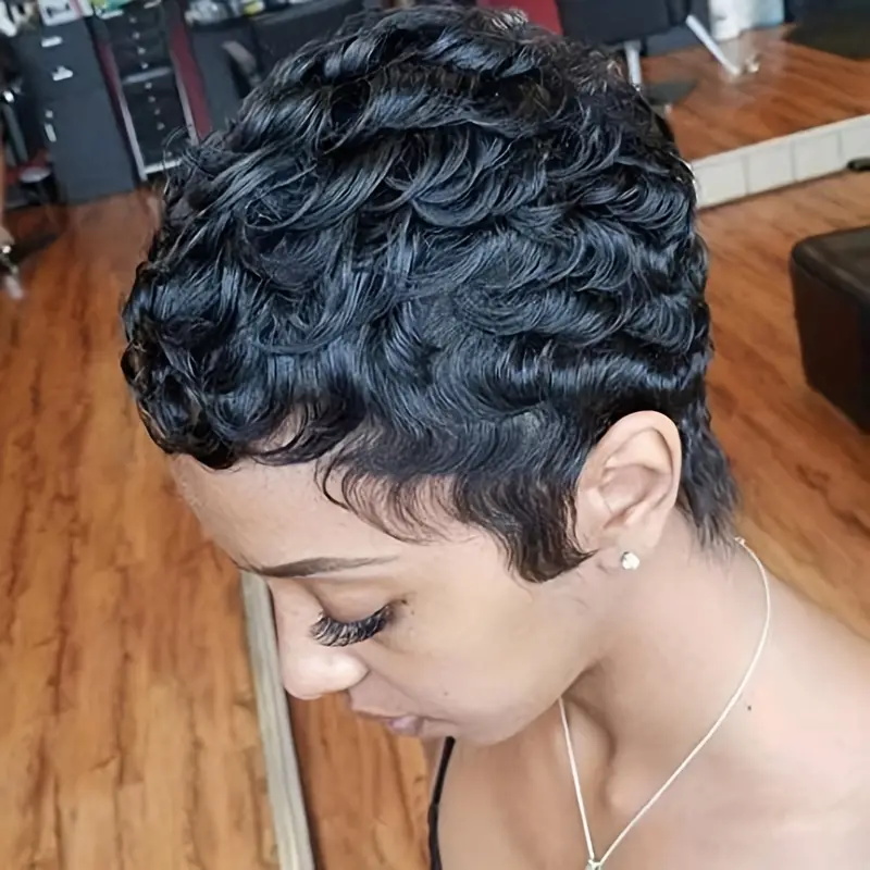 Peluca corta estilo pixie, cab - Short Pixie Cut Wig Human Hair Cheap reseña y precio
