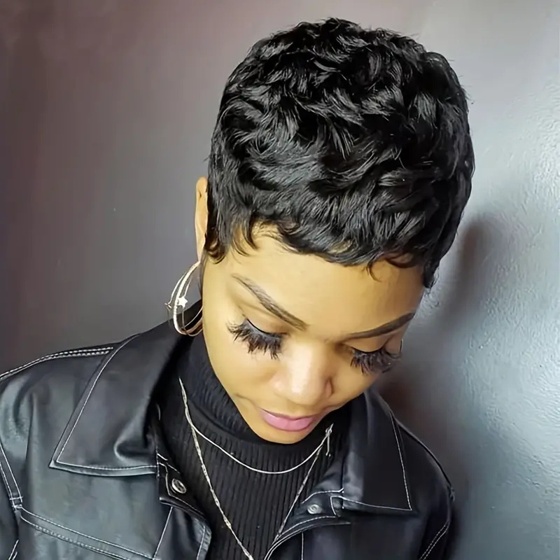 Peluca corta estilo pixie, cab - Short Pixie Cut Wig Human Hair Cheap reseña y precio