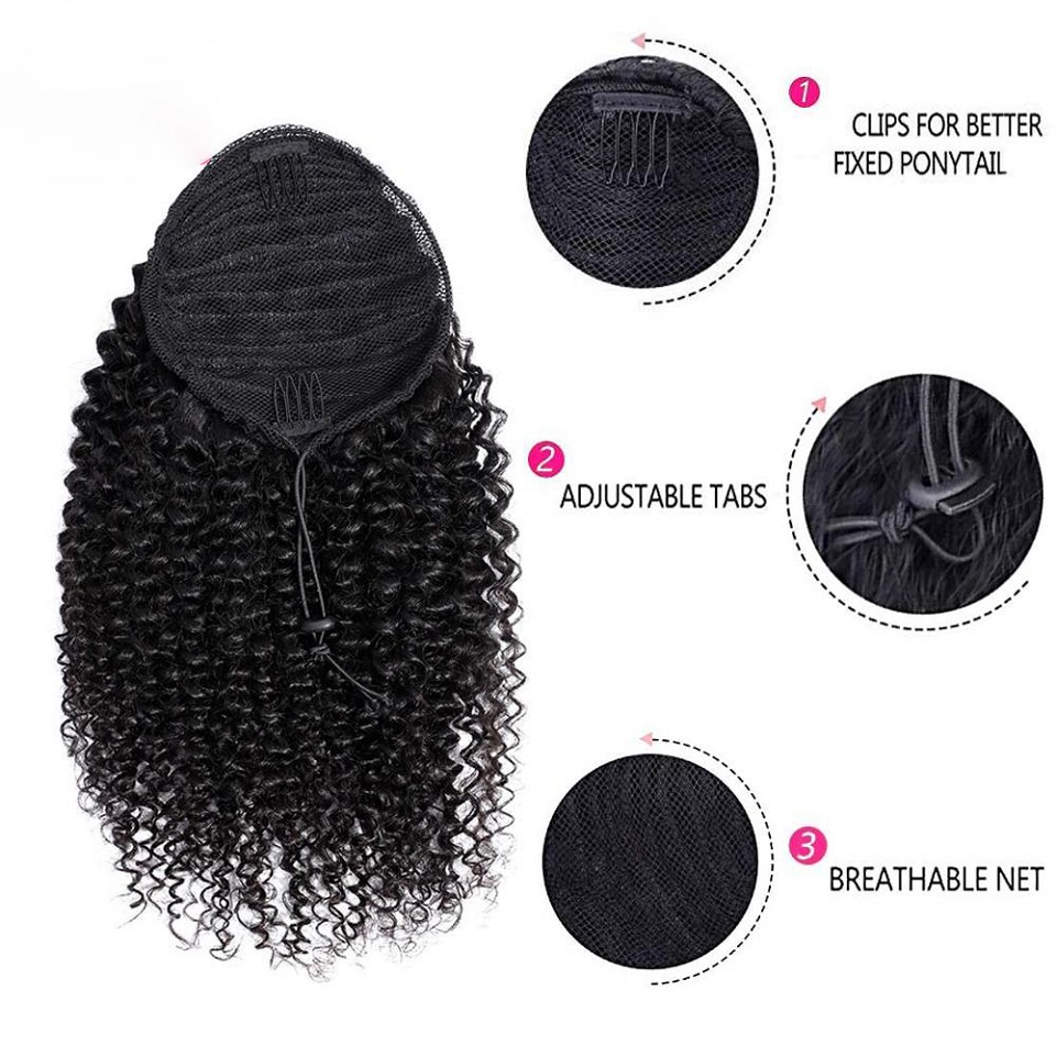 Cola de caballo afro rizada co - Seamless Clip In Hair Extensions Human Hair reseña y precio