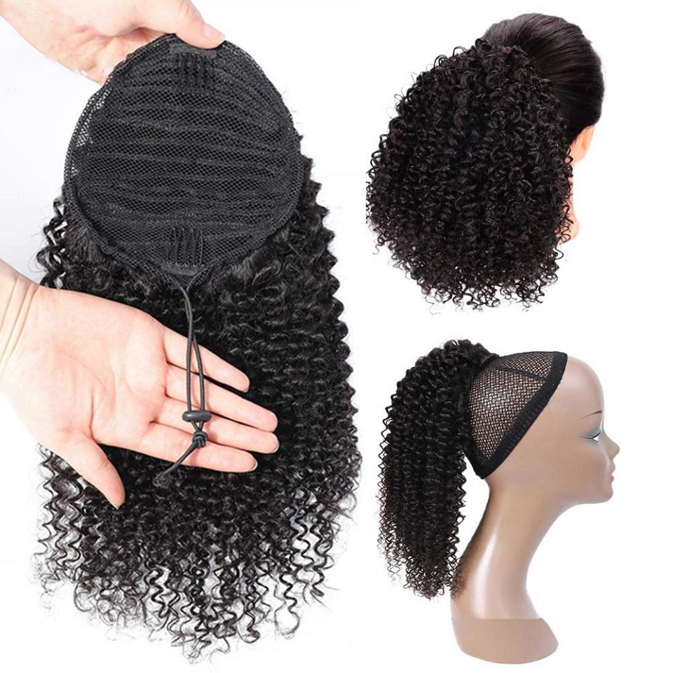 Cola de caballo afro rizada co - Seamless Clip In Hair Extensions Human Hair reseña y precio