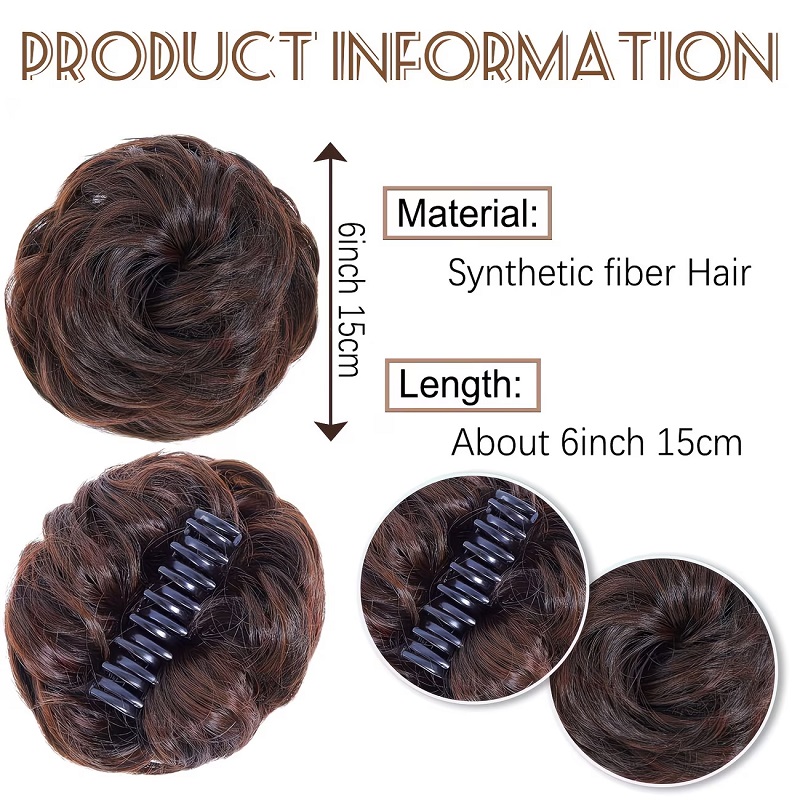 Moño sintético despeinado cort - Claw Clip Messy Bun Hair Piece reseña y precio