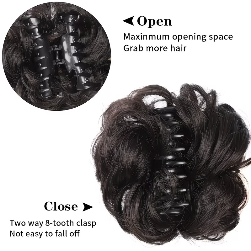 Moño sintético despeinado cort - Claw Clip Messy Bun Hair Piece reseña y precio