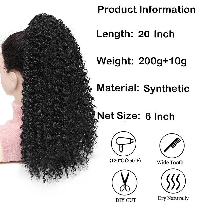 Extensión de cola de caballo c - Drawstring Afro Curly Puff Ponytail reseña y precio