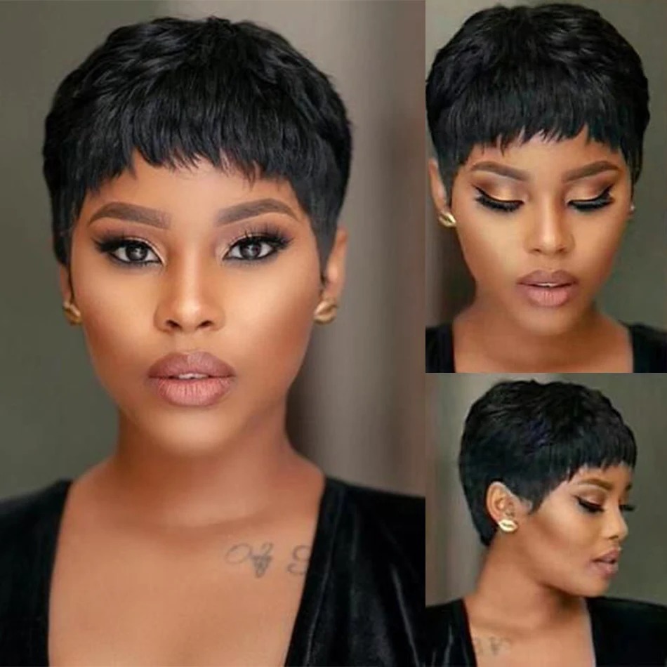 Peluca Bob recta corta, peluca - Short Pixie Cut Wig Human Hair Cheap reseña y precio