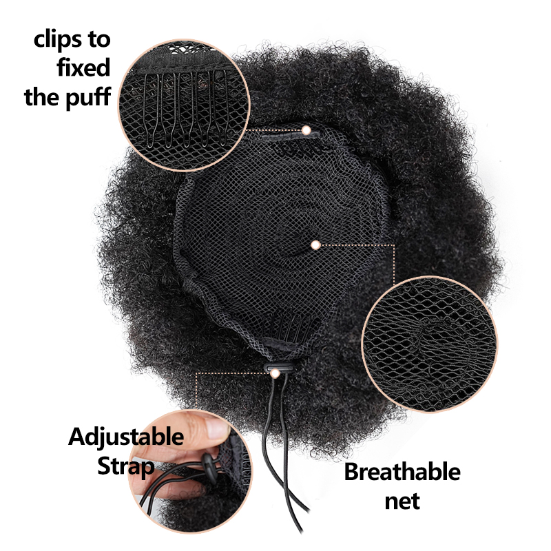 8 pulgadas Afro Puff cordón Co - Drawstring Afro Curly Puff Ponytail reseña y precio