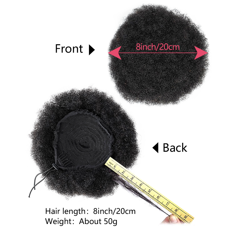 8 pulgadas Afro Puff cordón Co - Drawstring Afro Curly Puff Ponytail reseña y precio