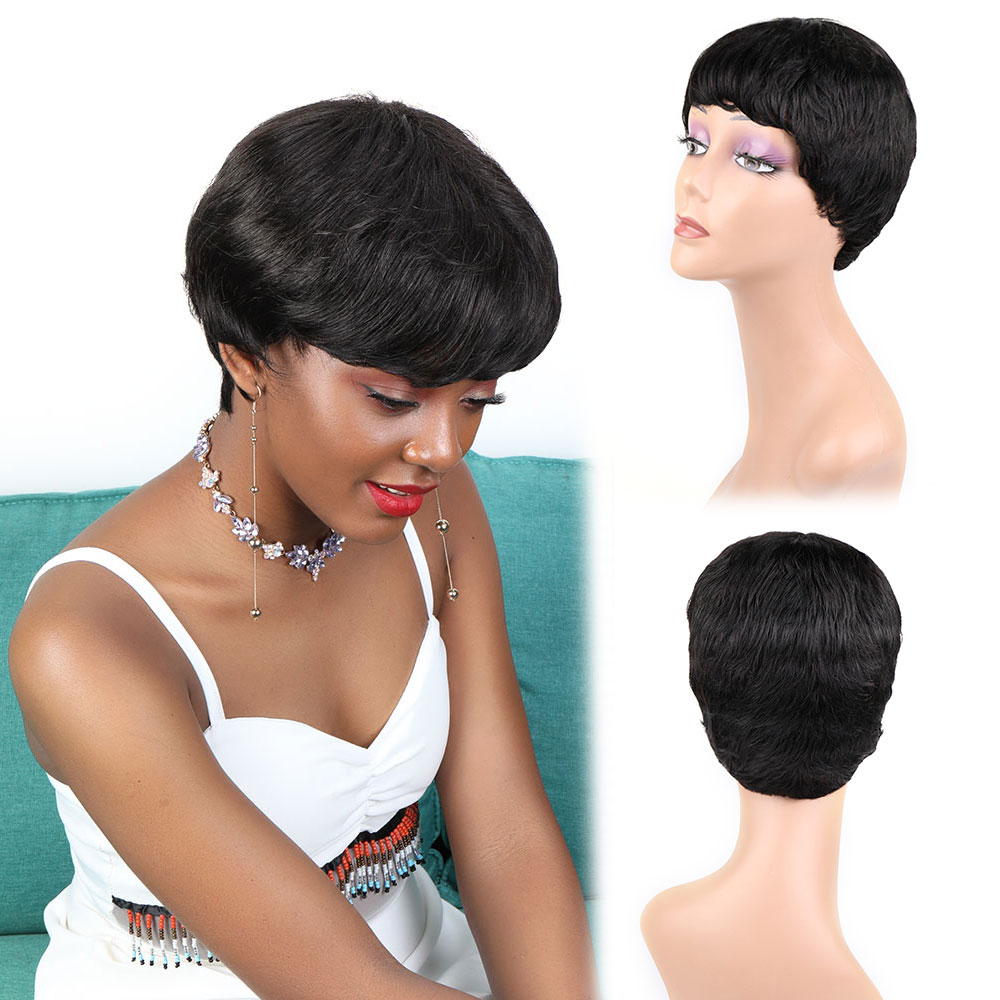 Pelucas de cabello humano cort - Short Pixie Cut Wig Human Hair Cheap reseña y precio