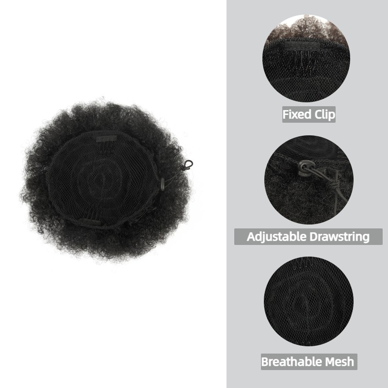 Extensión de Cola de Caballo A - Drawstring Afro Curly Puff Ponytail reseña y precio
