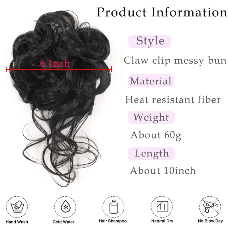 Moño de pelo desordenado para  - Claw Clip Messy Bun Hair Piece reseña y precio
