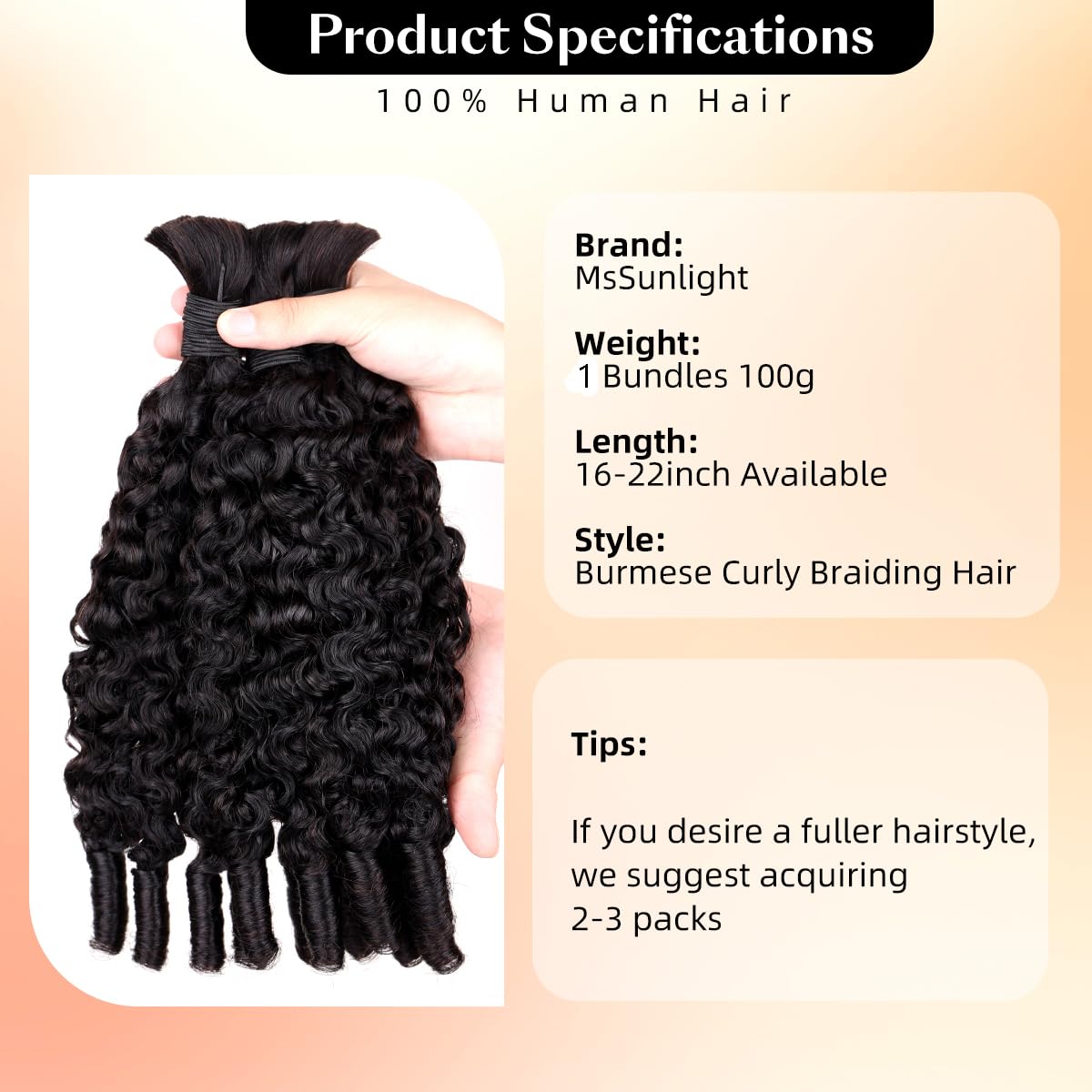 Cabello Humano 15A para Trenza - Water Wave Bulk Human Hair For Braiding reseña y precio