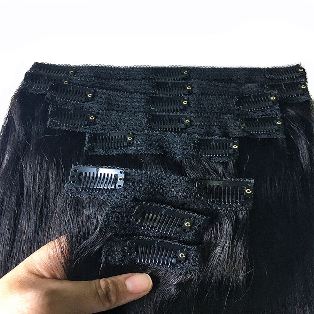 Clip recto natural en extensio - Seamless Clip In Hair Extensions Human Hair reseña y precio