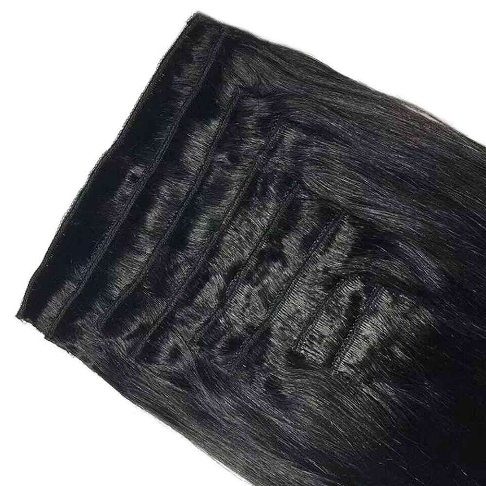 Clip recto natural en extensio - Seamless Clip In Hair Extensions Human Hair reseña y precio