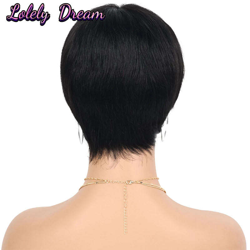 Pelucas de cabello humano liso - Short Pixie Cut Wig Human Hair Cheap reseña y precio