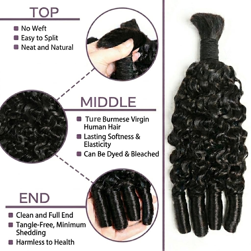 Extensiones de Cabello Humano  - Water Wave Bulk Human Hair For Braiding reseña y precio