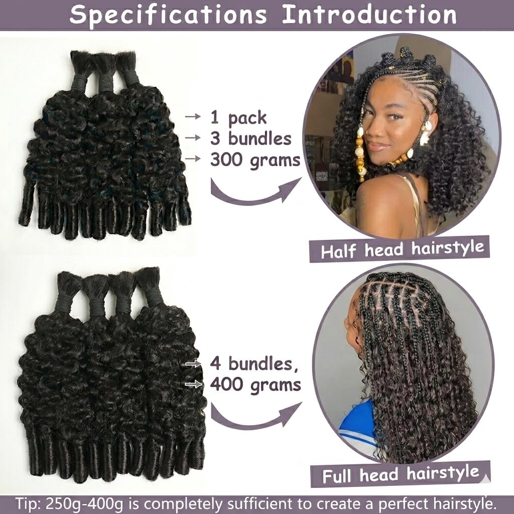 Extensiones de Cabello Humano  - Water Wave Bulk Human Hair For Braiding reseña y precio