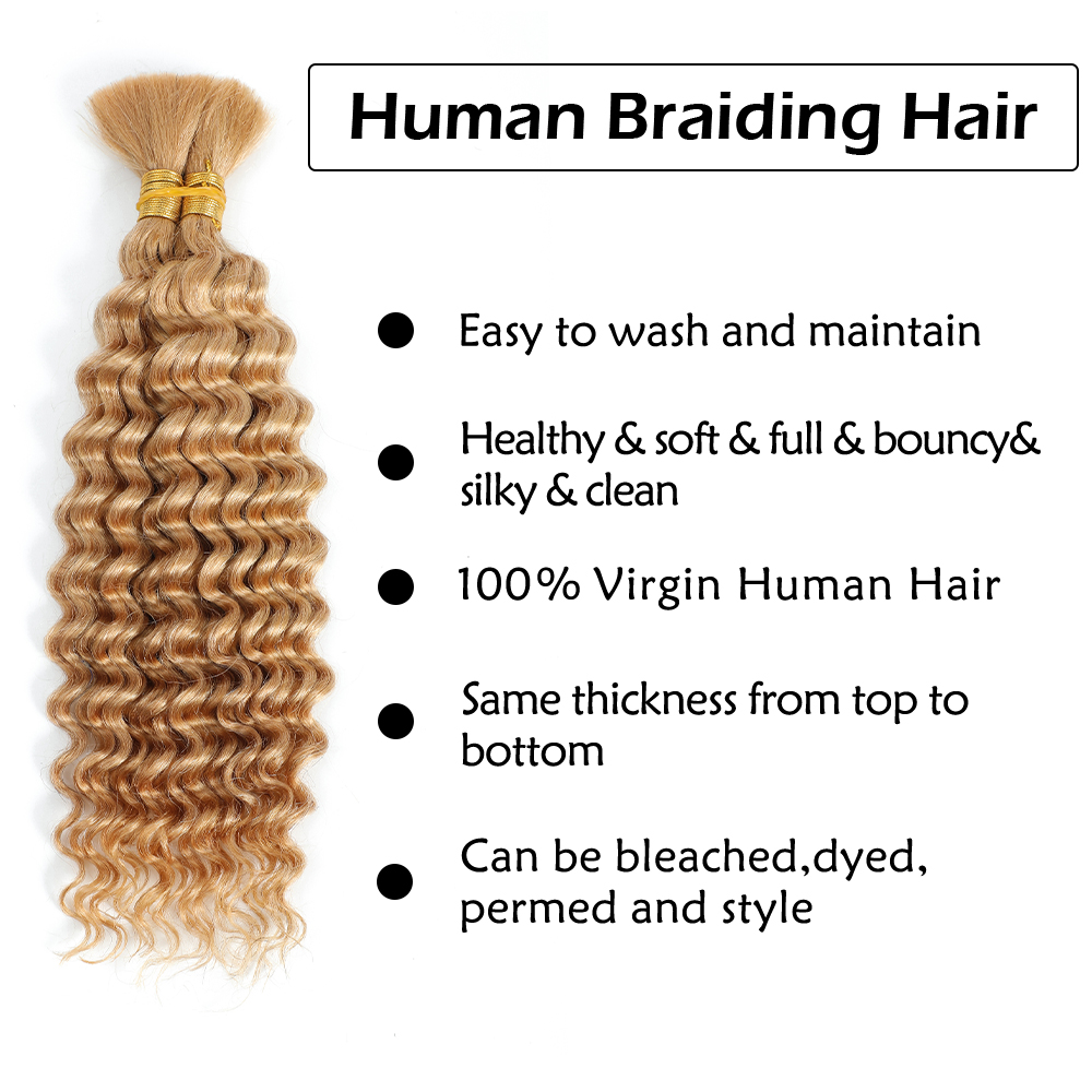 Cabello trenzado humano, 2 paq - Water Wave Bulk Human Hair For Braiding reseña y precio