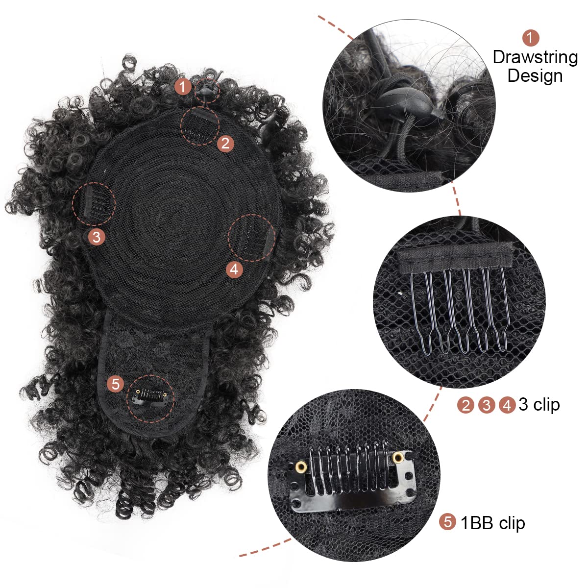 Afro Puff-coleta sintética con - Drawstring Afro Curly Puff Ponytail reseña y precio