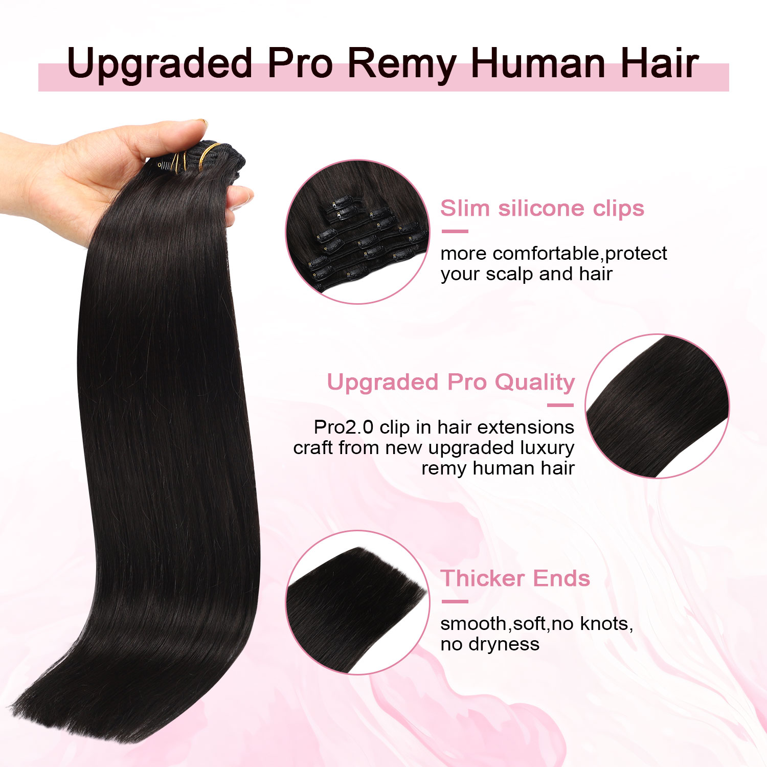 Extensiones de Cabello con Cli - Seamless Clip In Hair Extensions Human Hair reseña y precio