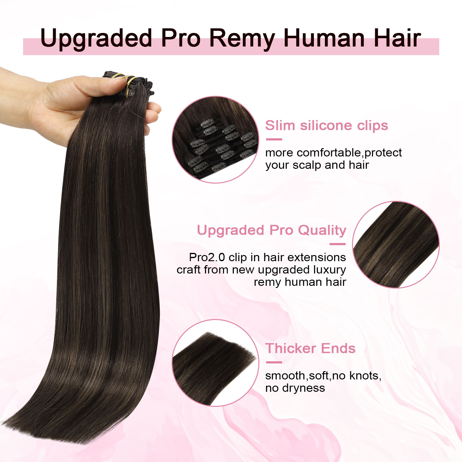 Extensiones de Cabello con Cli - Seamless Clip In Hair Extensions Human Hair reseña y precio