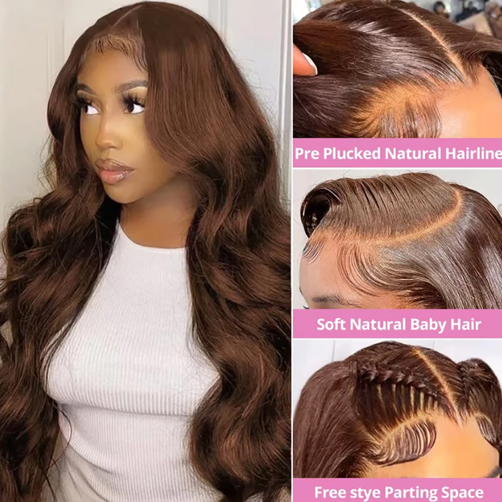 Chocolate # Peluca de Cabello  - Hd Lace Frontal Wig Human Hair Pre Plucked reseña y precio