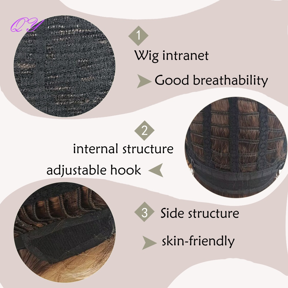 Peluca sintética corta marrón  - Synthetic Wigs reseña y precio