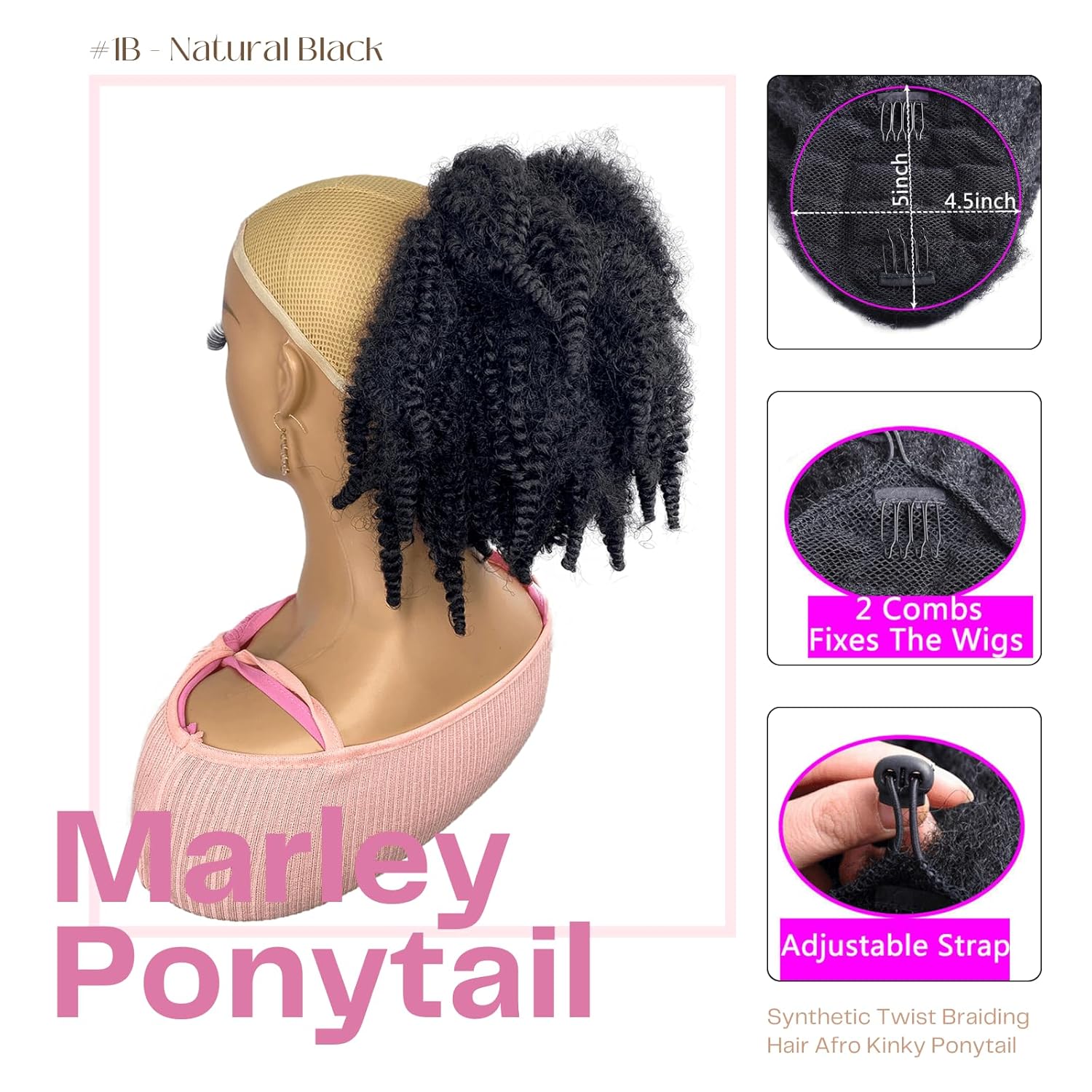 Cola de Caballo Sintética Afro - Drawstring Afro Curly Puff Ponytail reseña y precio