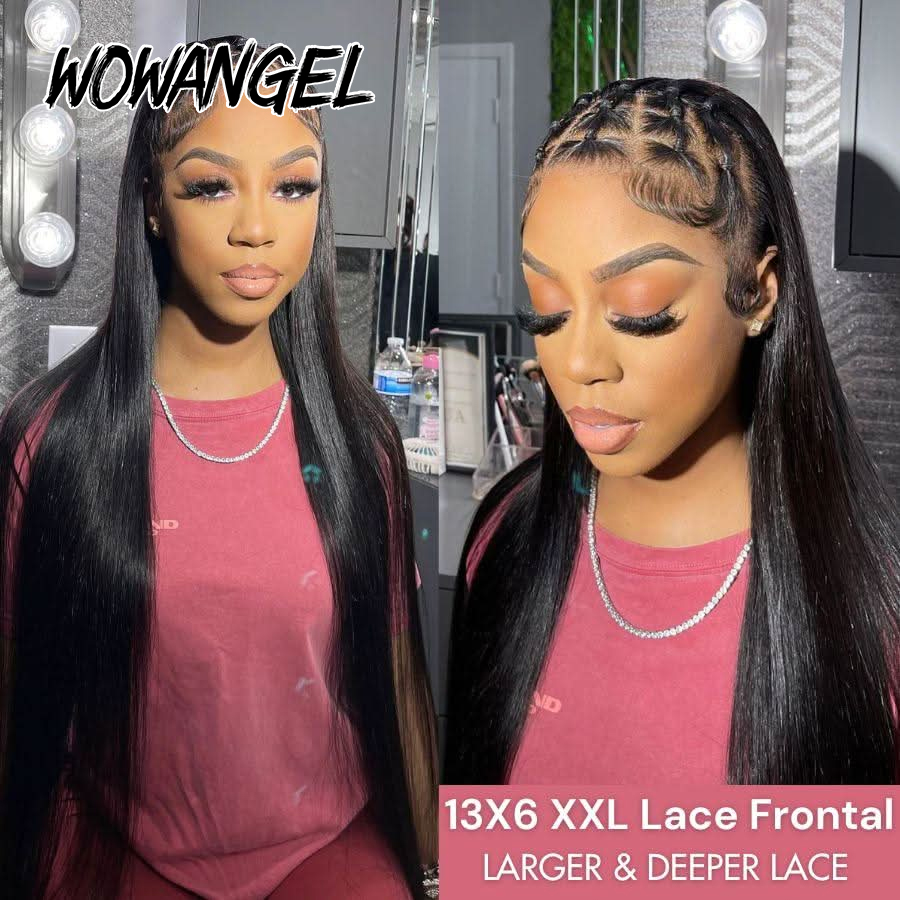 WOWANGEL Pelucas rectas con en - Human Hair Wigs reseña y precio
